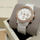 Michael Kors Ceramic White Dial White Steel Strap Watch for Women - MK5269