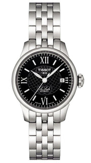 Tissot Le Locle Automatic Small Lady Black Dial Silver Steel Strap Watch For Women - T41.1.183.53