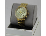 Michael Kors Runway Chronograph Gold Dial Gold Steel Strap Watch For Women - MK5698