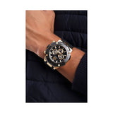 Guess Navigator Chronograph Black Dial Black Rubber Strap Watch for Men - GW0264G3