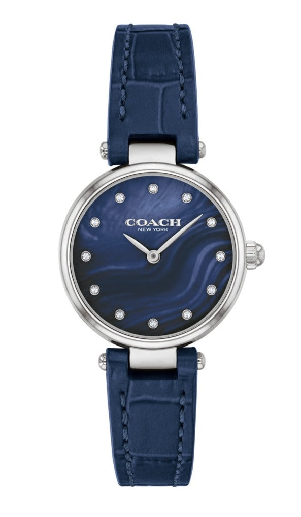 Coach Park Navy Blue Dial Navy Blue Leather Strap Watch for Women - 14503535