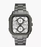 Fossil Inscription Multifunction Silver Dial Grey Steel Strap Watch for Men - BQ2657