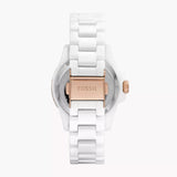 Fossil FB-01 Analog White Dial White Ceramic Strap Watch for Women - CE1107