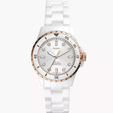 Fossil FB-01 Analog White Dial White Ceramic Strap Watch for Women - CE1107