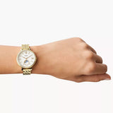 Fossil Jacqueline Moonphase Mother of Pearl Dial Gold Steel Strap Watch for Women - ES5167