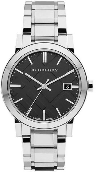 Burberry The City Black Dial Silver Steel Strap Watch for Women