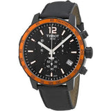 Tissot T Sport Quickster Chronograph Black Dial Black Rubber Strap Jam Tangan Untuk Pria - T095.417.36.057.01