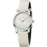 Calvin Klein City White Dial White Leather Strap Watch for Women - K2G231XH