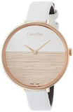 Calvin Klein Rise White Dial White Leather Strap Watch for Women - K7A236LH