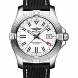 Breitling Avenger Automatic GMT 43 White Dial Black Nylon Strap Watch for Men - A32397101A1X1