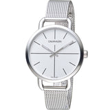 Calvin Klein Even White Dial Silver Mesh Bracelet Watch for Women - K7B23126