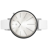 Calvin Klein Equal White Dial White Leather Strap Watch for Women - K3E231L6