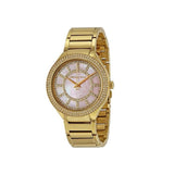 Michael Kors Kerry Mother of Pearl Dial Gold Steel Strap Watch for Women - MK3396