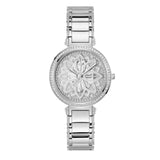 Guess Lily Quartz Silver Dial Silver Steel Strap Watch For Women - GW0528L1