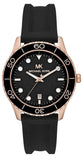 Michael Kors Runway Quartz Black Dial Black Silicone Strap Watch For Women - MK6852