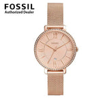 Fossil Jacqueline Quartz Rose Gold Dial Rose Gold Mesh Strap Watch for Women - ES4628