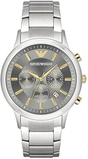 Emporio Armani Quartz Grey Dial Silver Steel Strap Watch For Men - AR11047