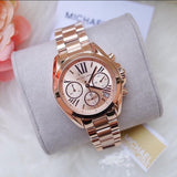 Michael Kors Bradshaw Chronograph Rose Gold Dial Rose Gold Steel Strap Watch for Women - MK5799