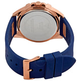 Guess Frontier DIamonds Gold Dial Blue Rubber Strap Watch For Women - W1160L3