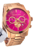 Michael Kors Runway Pink Dial Rose Gold Steel Strap Watch for Women - MK5931