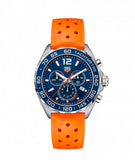 Tag Heuer Formula 1 Quartz Chronograph Blue Dial Orange Rubber Strap Watch for Men - CAZ1014.FT8028