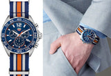 Tag Heuer Formula 1 Chronograph 43mm Dial Biru Jam Tangan NATO Strap untuk Pria - CAZ1014.FC8196