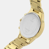 Guess Moonlight Multi Function Diamonds Gold Dial Gold Steel Strap Watch for Women - GW0320L2