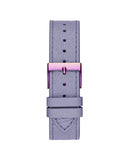 Guess Dahlia Analog Silver Dial Purple Leather Strap Watch For Women - GW0529L4