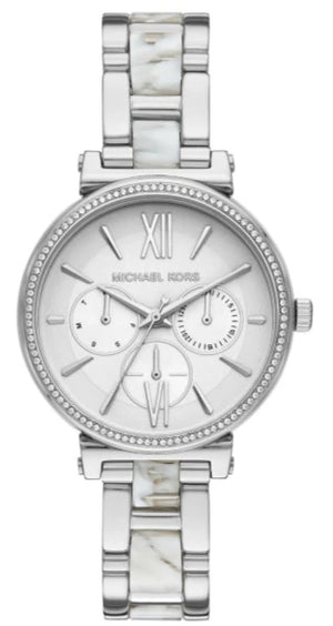 Michael Kors Sofie Analog White Dial Silver Steel Strap Watch For Women - MK4345