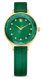 Swarovski Octea Nova Crystals Green Dial Green Leather Strap Watch for Women - 5650005