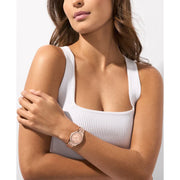 Michael Kors Harlowe Three-Hand Rose Gold Dial Rose Gold Steel Strap Watch for Women - MK4845