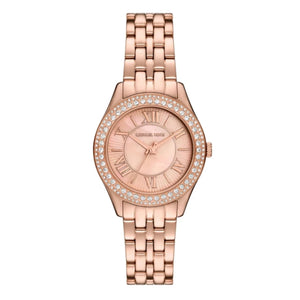 Michael Kors Harlowe Three-Hand Rose Gold Dial Rose Gold Steel Strap Watch for Women - MK4845