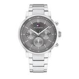 Tommy Hilfiger Tyson Chronograph Grey Dial Silver Steel Strap Watch For Men - 1710604