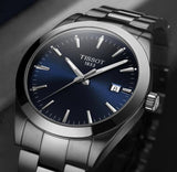 Tissot Gentleman Blue Dial Silver Steel Strap Watch For Men - T127.410.11.041.00