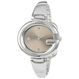 Gucci Guccissima Brown Dial Silver Steel Strap Watch For Women - YA134302