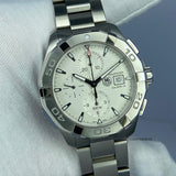 Tag Heuer Aquaracer Automatic Chronograph White Dial Silver Steel Strap Watch for Men - CAY2111.BA0927