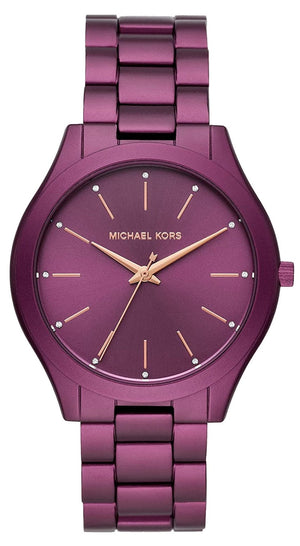 Michael Kors Slim Runway Quartz Purple Dial Purple Steel Strap Watch For Women - MK4507