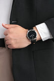 Fossil The Minimalist Carbon Series Black Dial Black Leather Strap Watch for Men - FS5497