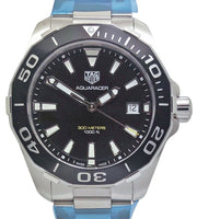 Tag Heuer Aquaracer Black Dial Silver Steel Strap Watch for Men - WAY111A.BA0928