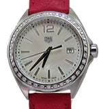Jam Tangan Tag Heuer Formula 1 Quartz Mother of Pearl Dial Tali Kulit Pink untuk Wanita - WBJ131A.FC8252