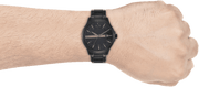Armani Exchange Hampton Chronograph Black Dial Black Steel Strap Watch For Men - AX2104