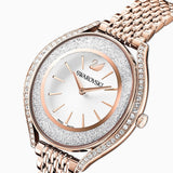 Swarovski Crystalline Aura Silver Dial Rose Gold Steel Strap Watch for Women - 5519459