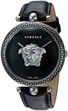 Versace Palazzo Empire Black Dial Black Leather Strap Watch for Women - VCO060017