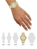 Guess Crown Jewel Diamonds White Dial Gold Steel Strap Watch for Women - GW0410L2