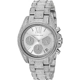 Michael Kors Mini Bradshaw Crystals Silver Dial Silver Steel Strap Watch For Women - MK6454