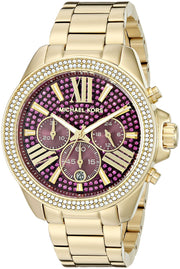 Michael Kors Wren Purple Dial Gold Steel Strap Watch for Women - MK6290