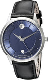 Movado 1881 Automatic Blue Dial Black Leather Strap Watch For Men - 606874