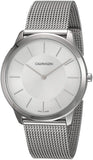 Calvin Klein Minimal Silver Dial Silver Mesh Bracelet Watch for Men - K3M21126