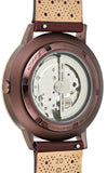 Fossil Vintage Muse Automatic Skeleton Maroon Dial Maroon Leather Strap Watch for Women - ME3137