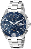 Tag Heuer Aquaracer Calibre 16 43mm Blue Dial Silver Steel Strap Watch untuk Pria - CAY211B.BA0927